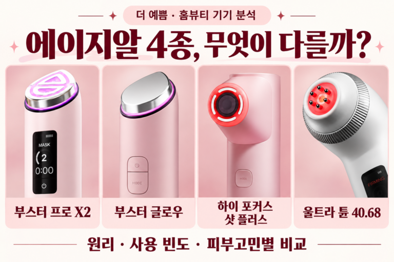 에이지알 4종 비교: 부스터 프로 X2, 부스터 글로우, 하이 포커스 샷 플러스, 울트라 튠 40.68