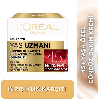 L’Oréal Paris Yaş Uzmanı 45+ Retino Peptit Kırışıklık Karşıtı Sıkılaştırıcı Gündüz Kremi 제품 사진