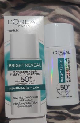 Loreal Paris Bright Reveal SPF 50+ Koyu Leke Karşıtı Fluid Günlük Yüz Güneş Kremi 50 ml 제품 사진