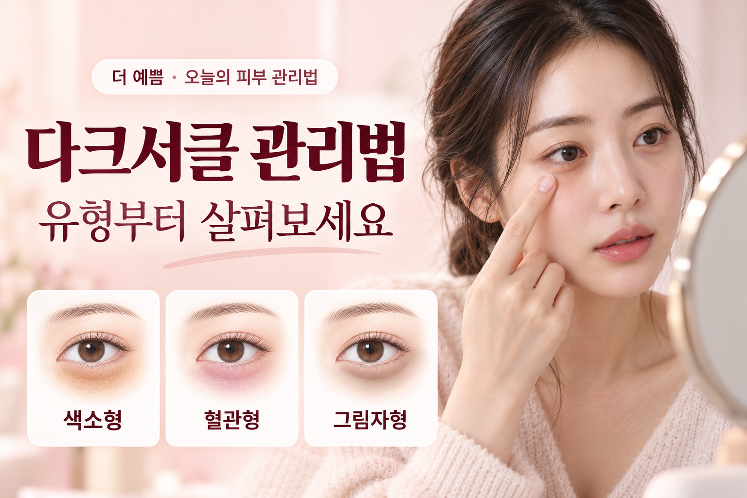 다크서클 관리법 — 색소형, 혈관형, 그림자형의 세 가지 유형