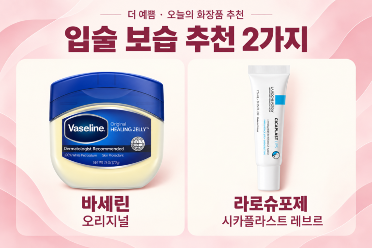 입술 보습 추천 2가지: 바세린 오리지널과 라로슈포제 시카플라스트 레브르